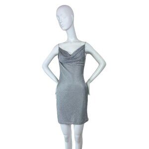 PAMELA DENNIS 90's Vintage Silver Crystal Mini Dress